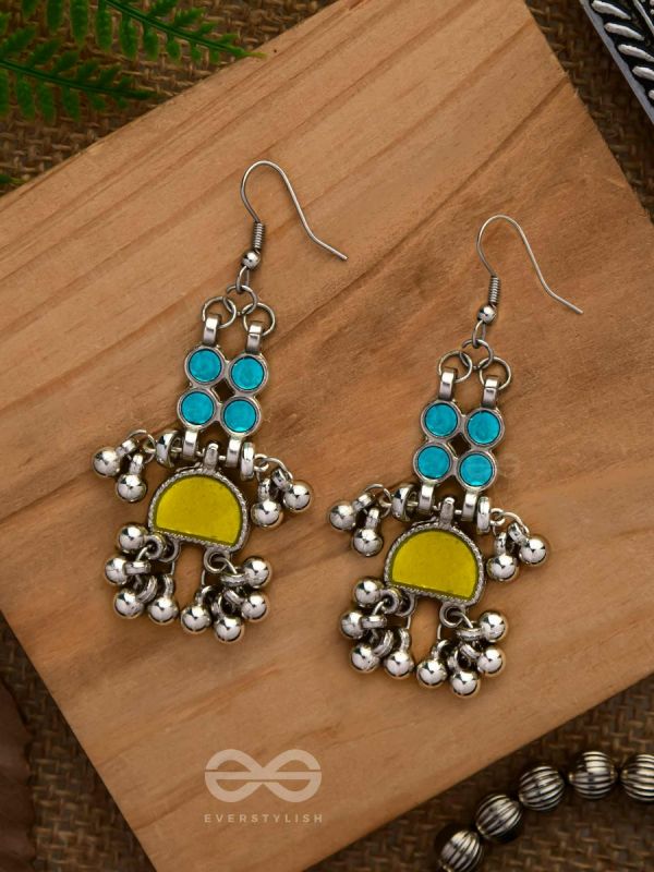 Daybreak Drizzle - Silver Enamelled Earrings