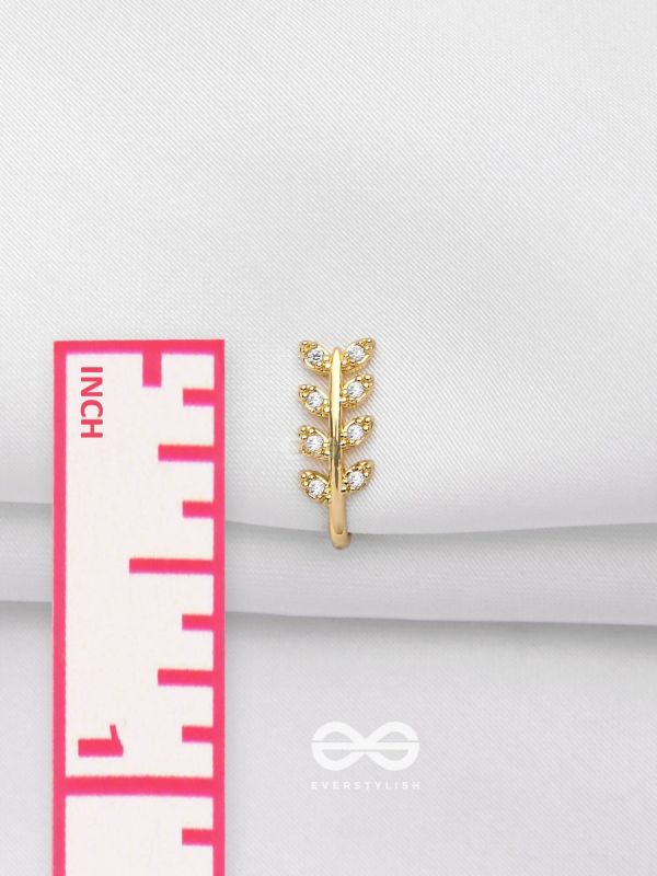 LEAF OUT BEAUTY - GOLDEN CZ NOSERING (NON-PIERCING)