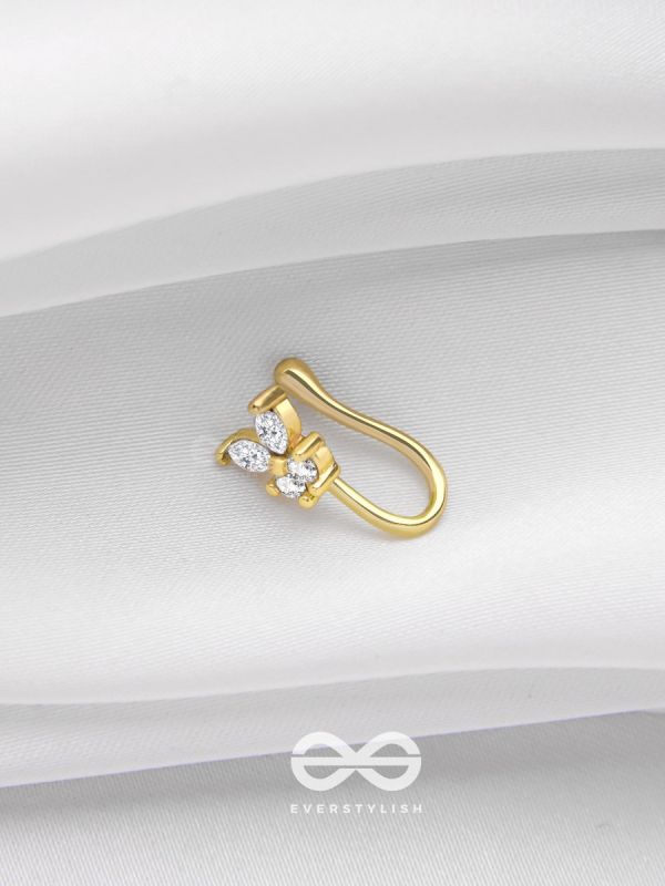 THE BUTTERFLY BLESSING - GOLDEN CZ NOSERING (NON-PIERCING)