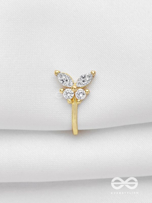 THE BUTTERFLY BLESSING - GOLDEN CZ NOSERING (NON-PIERCING)