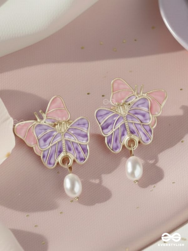 DUAL WING WONDERS - GOLDEN EMBELLISHED EARRINGS