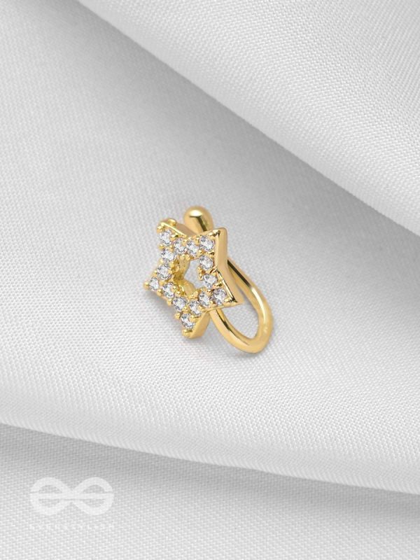 SPARKLIN' STAR - GOLDEN CZ NOSERING