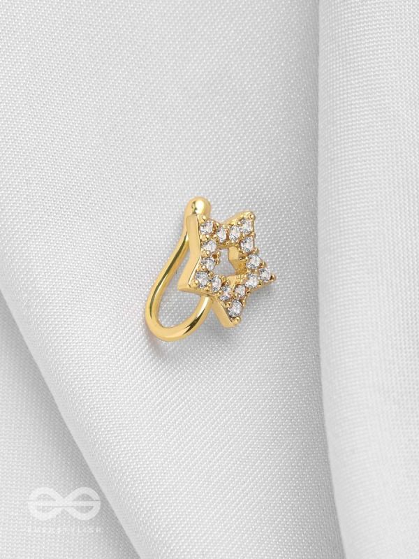 SPARKLIN' STAR - GOLDEN CZ NOSERING