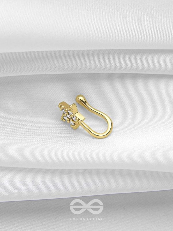 CHAMPAGNE STAR - GOLDEN CZ NOSERING (NON-PIERCING)