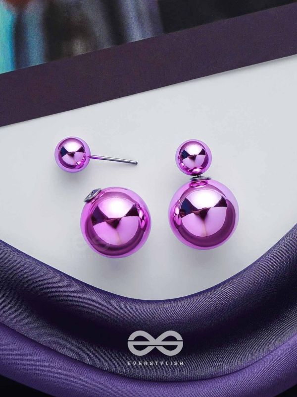 GIGGLES & GLITTERS - PURPLE PEARLS STUD EARRINGS