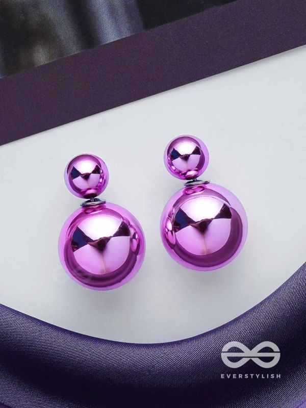 GIGGLES & GLITTERS - PURPLE PEARLS STUD EARRINGS