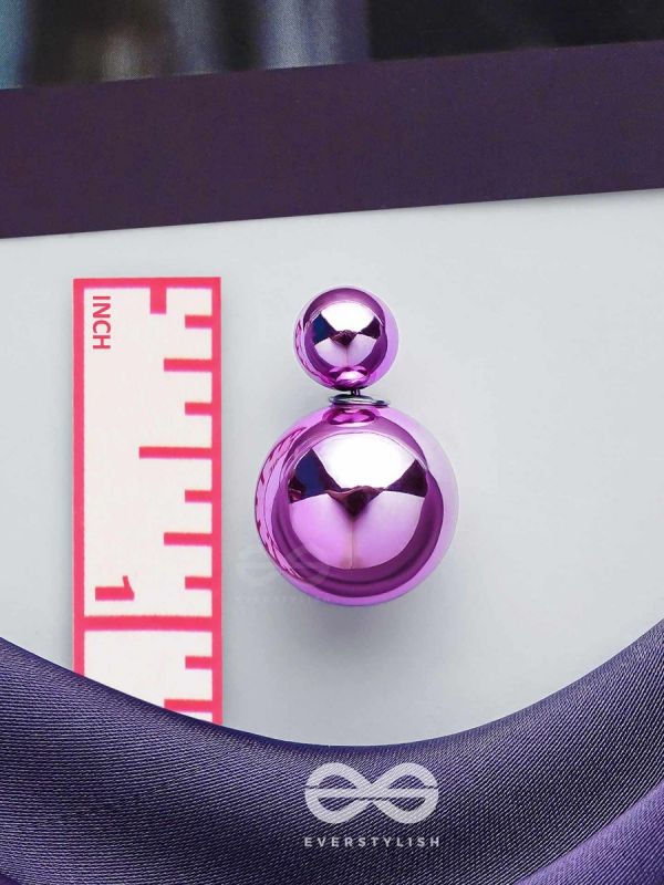 GIGGLES & GLITTERS - PURPLE PEARLS STUD EARRINGS