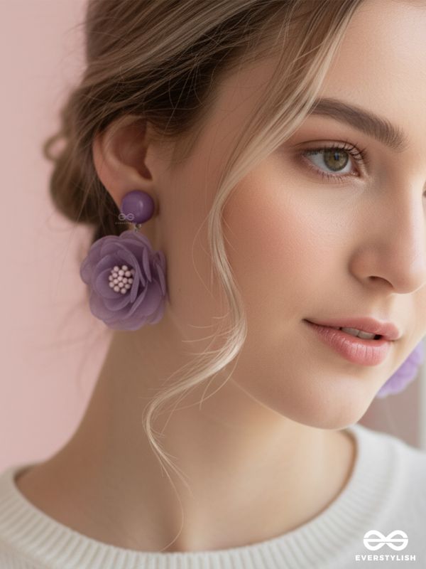 LILY DREAM DANCE - FABRIC EARRINGS (PURPLE)