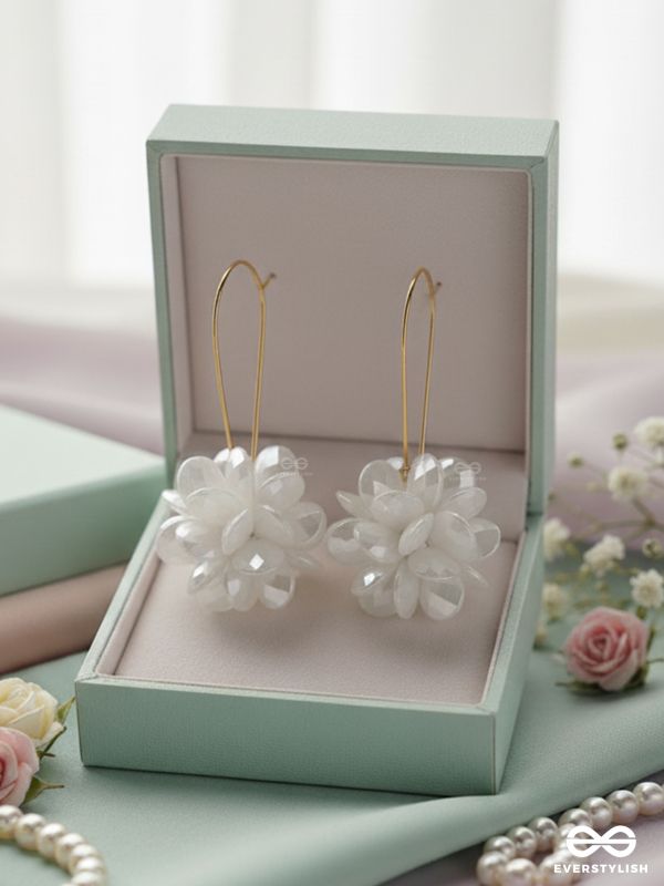 A WINTER ROSE - GOLDEN FLORAL EARRINGS