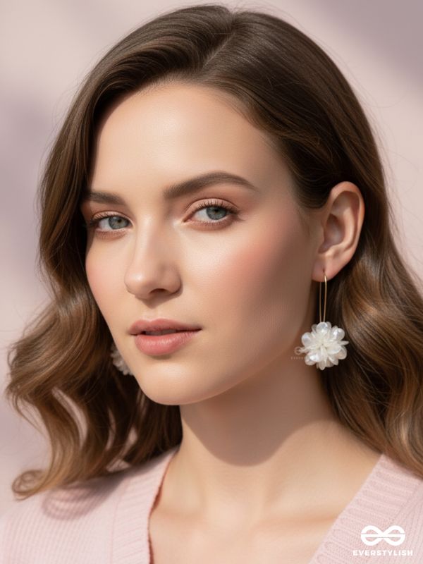 A WINTER ROSE - GOLDEN FLORAL EARRINGS