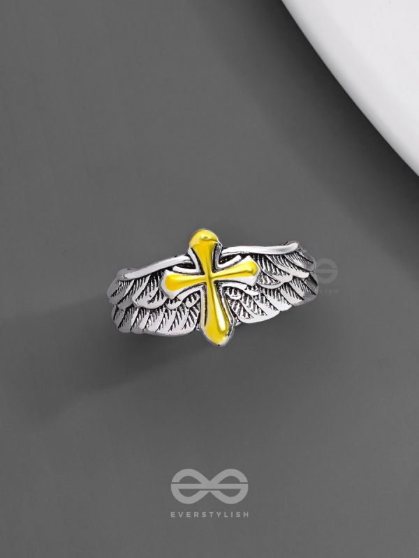 CELESTIAL CROSS - STATEMENT RING (ADJUSTABLE)