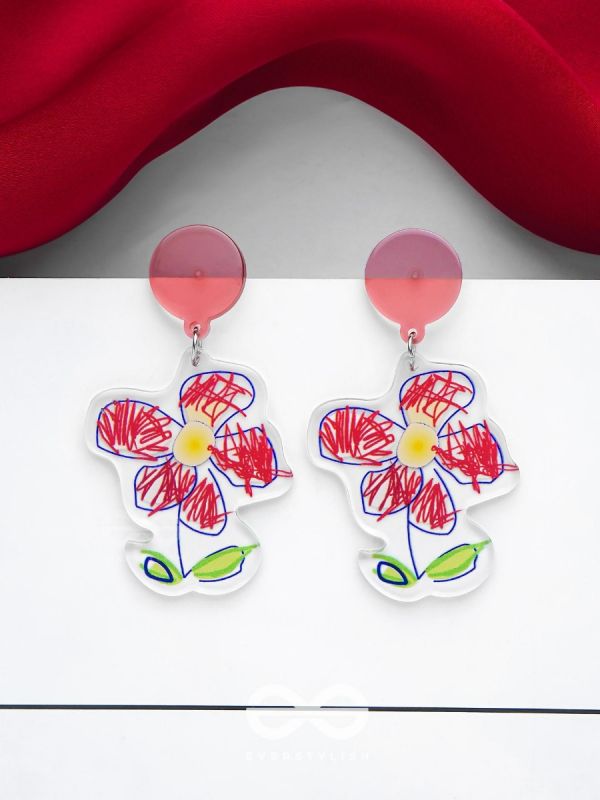 THE DOODLE DAISY - MULTICOLOR ACRYLIC EARRINGS