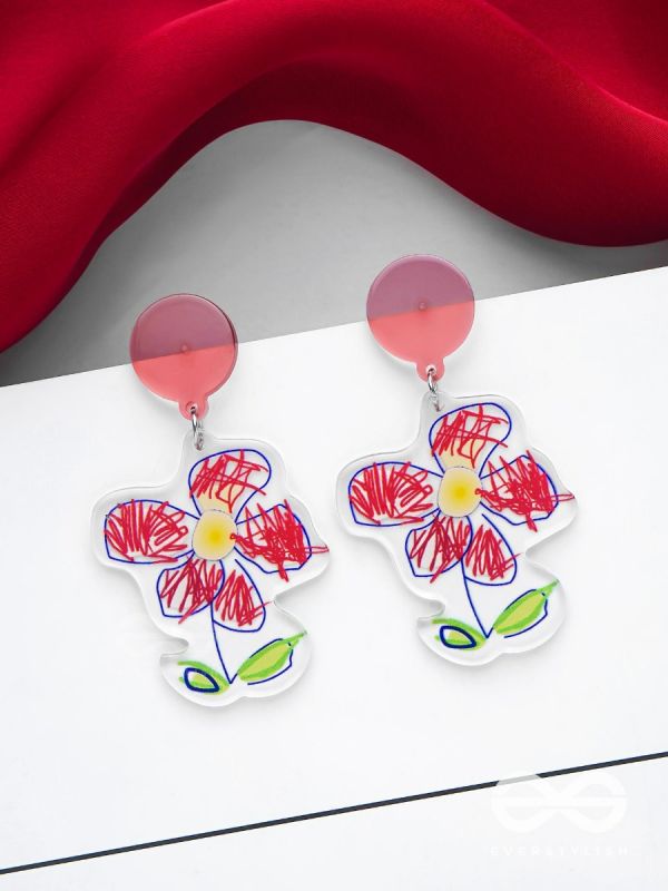 THE DOODLE DAISY - MULTICOLOR ACRYLIC EARRINGS