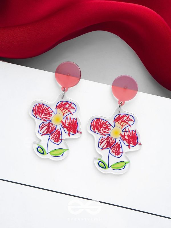 THE DOODLE DAISY - MULTICOLOR ACRYLIC EARRINGS
