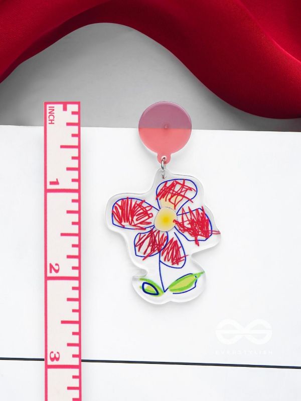 THE DOODLE DAISY - MULTICOLOR ACRYLIC EARRINGS