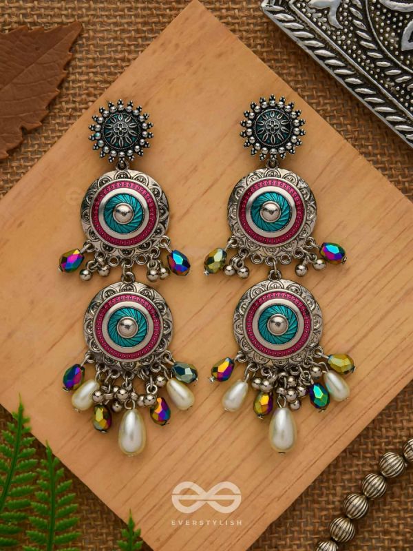 Splash Of Spectrum - Statement Oxidised Earrings