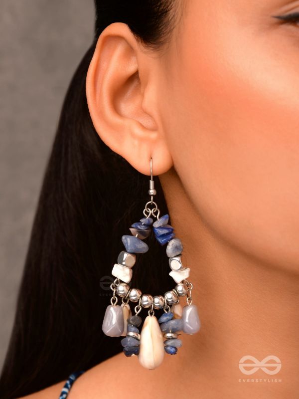 The Seaborn Sapphires - Stones And Glass Drops Earrings