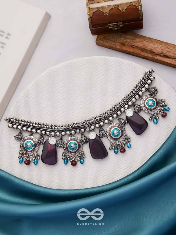 The Cosmic Spheres - Enamelled Oxidised Choker Neckpiece