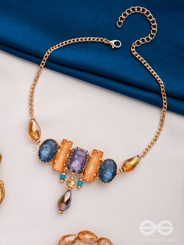 The Legendary Stones - Embellished Golden Embellished Neckpiece