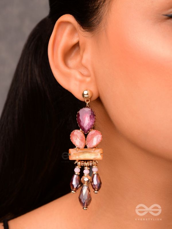 The Radiant Cascade - Golden Embellished Earrings