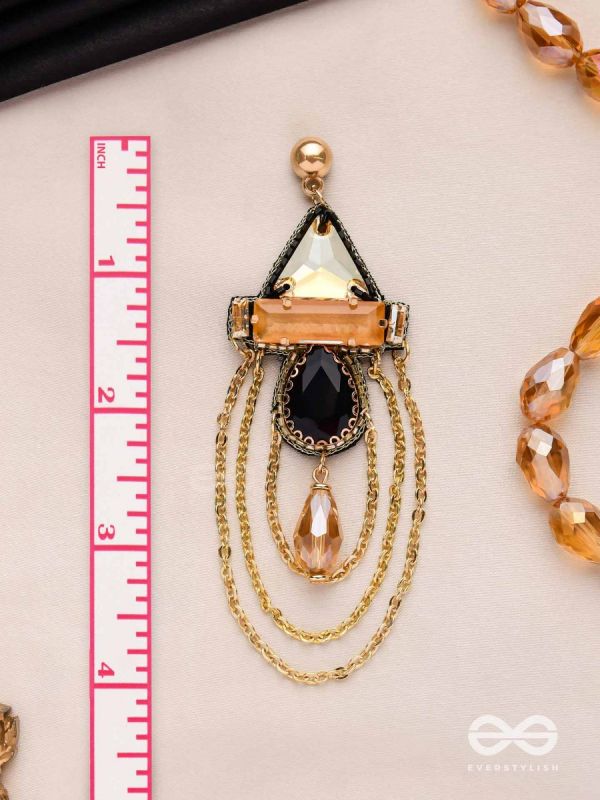The Dusky Prisms - Embellished Golden Earrings