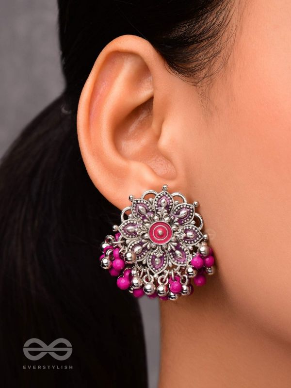 The Blooming Beauties - Enamelled Oxidised Earrings