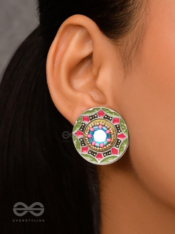 Magic Of Colors - Enamelled Oxidised Earrings