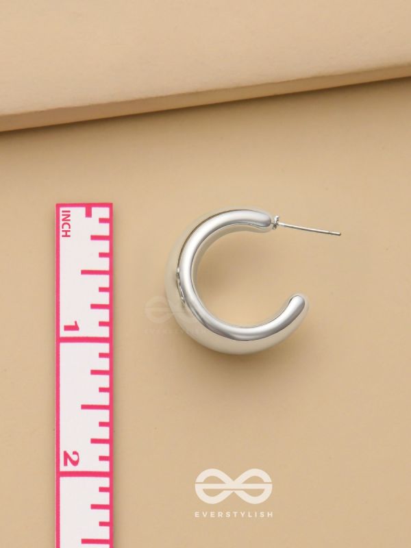 Lunar Curves - Silver Earrings