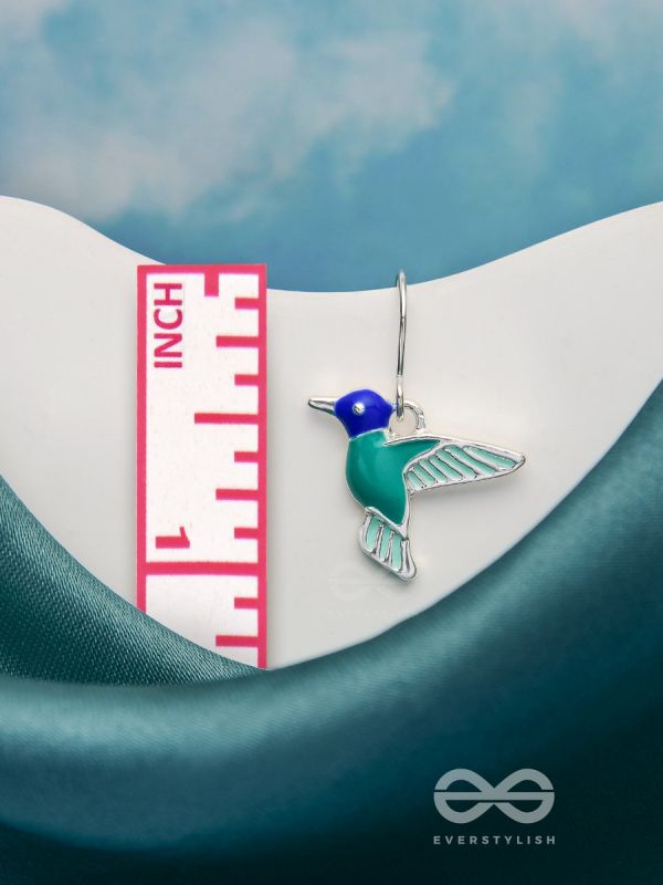 Sky Wings - Silver Enamelled Earrings