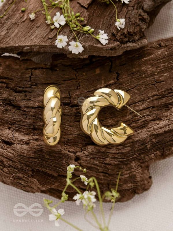 Dreamer'S Luster - Statement Golden Earrings