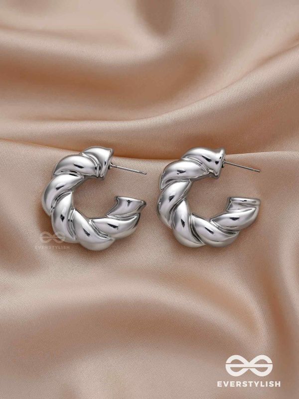 Dreamer's Luster - Statement Silver Earrings