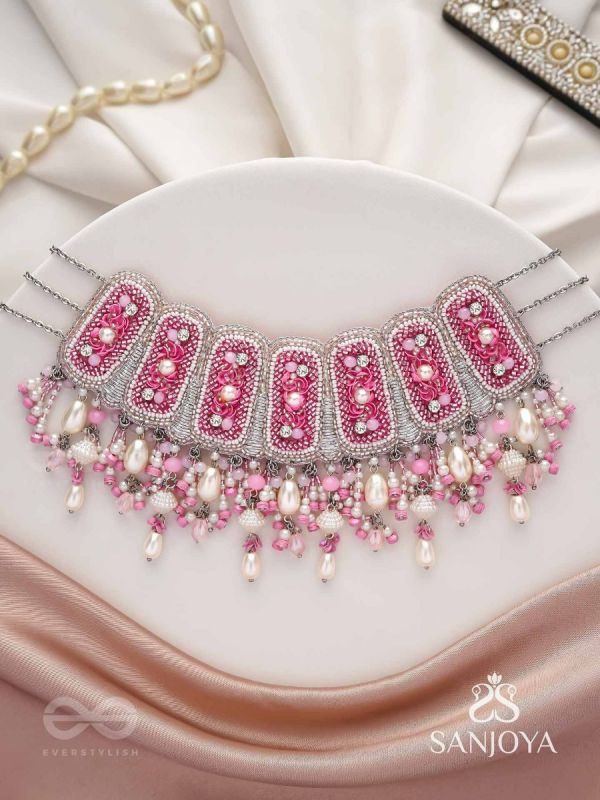 Bhavaneri- Dance In The Heaven- Pearls, Cutdana And Beads Hand Embroidered Choker Neckpiece