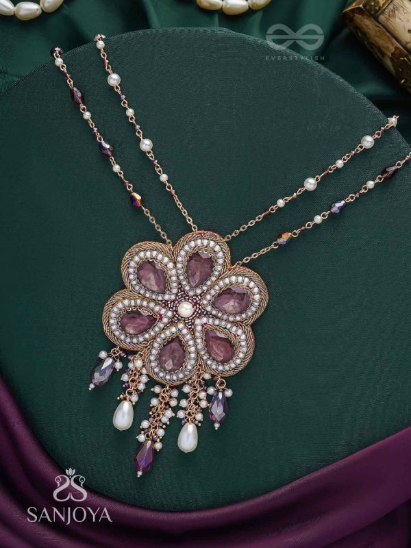 Bahukusumita - The Garden Gala - Stone, Beads And Pearls Hand Embroidered Neckpiece