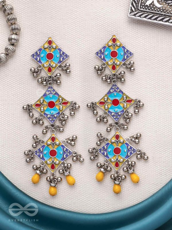 Sunny Daydreams - Statement Enamelled Oxidised Earrings