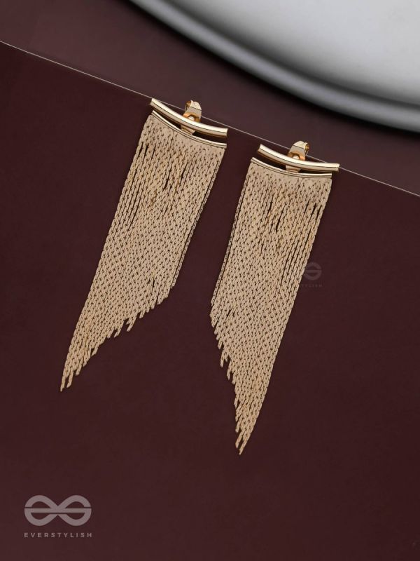 The Shimmering Shower - Golden Statement Ear Jacket