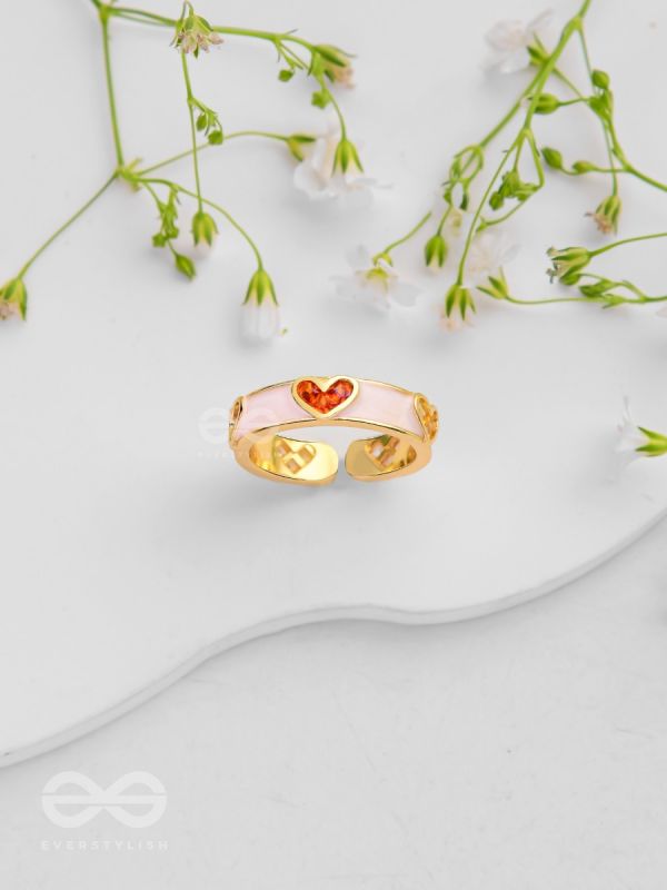 Adorable Affection - Heart Enamelled Ring 