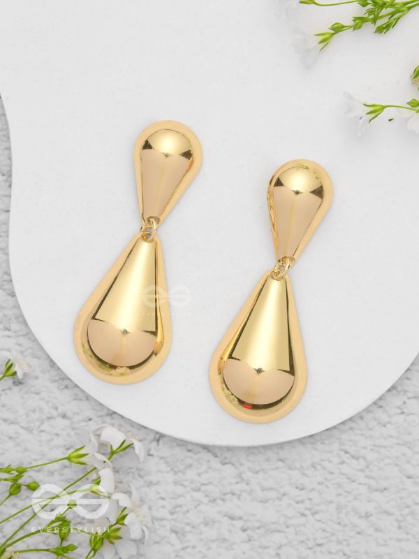 Glowing Galore - Statement Golden Earrings