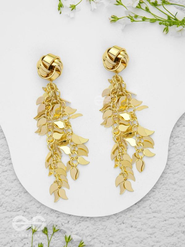 Dripping Leaves - Golden Earrings