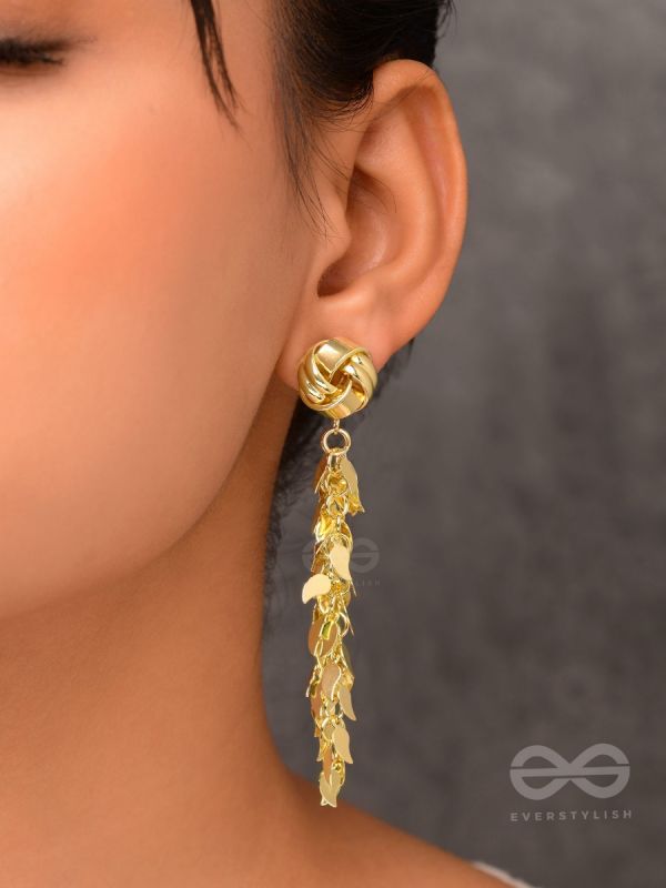 Dripping Leaves - Golden Earrings