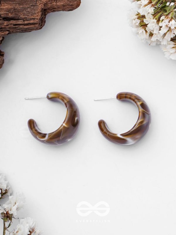 Cinnamon Swirl  - Acrylic Earrings