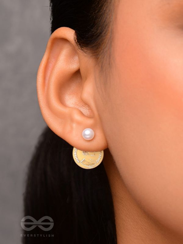 Victorian Rush - Golden Pearl Ear Jackets