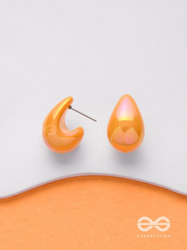 Shining Crescents - Holographic Acrylic Earrings (Orange)