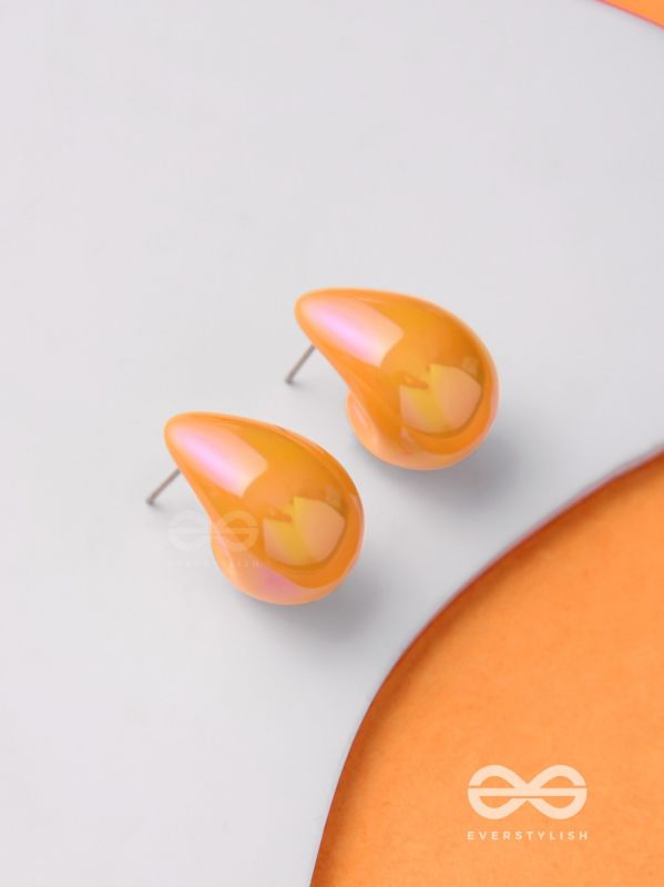 Shining Crescents - Holographic Acrylic Earrings (Orange)