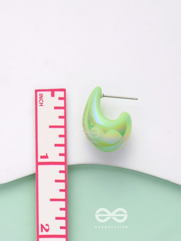 Shining Crescents - Holographic Acrylic Earrings (Green)