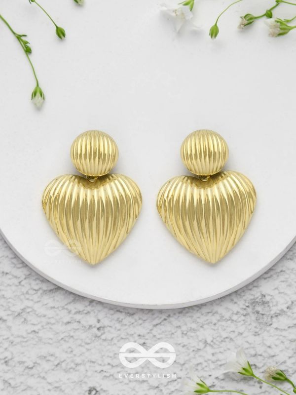 Young Love - Textured Golden Earrings