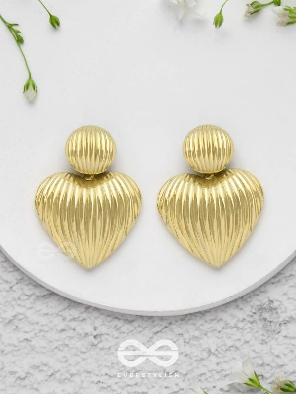 Young Love - Textured Golden Earrings