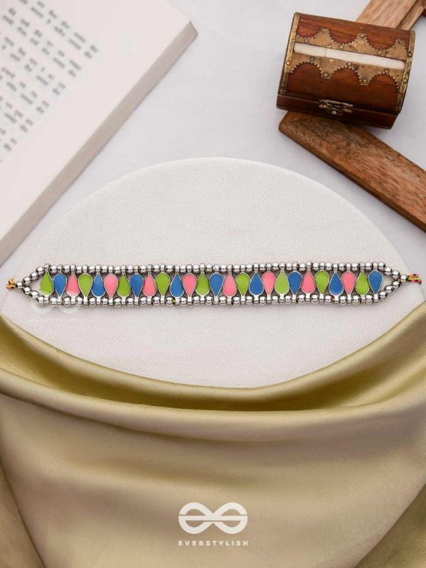  The Vivid Drops - Enamelled Oxidised Choker Neckpiece (Multicolour)