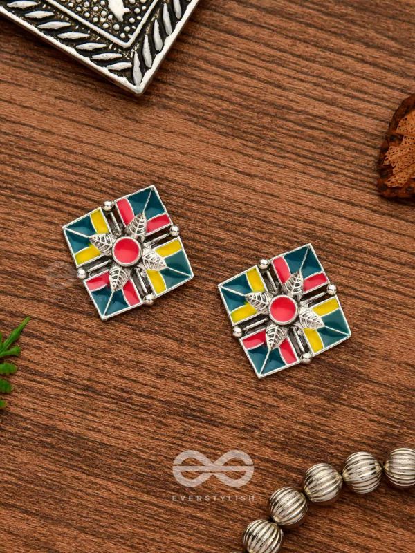 The Homestead Hues- Enamelled Oxidised Earrings