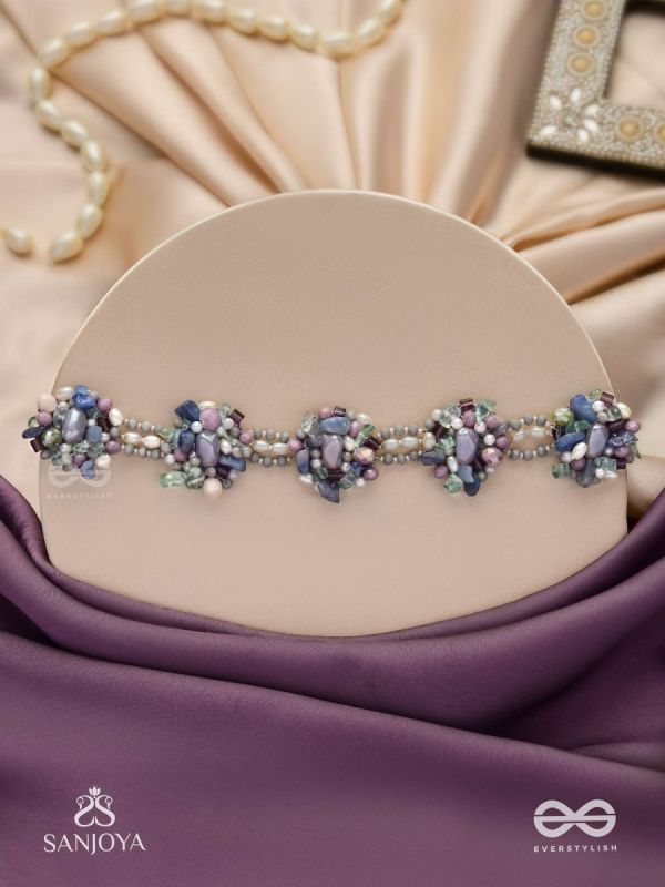 Devasesa- Remnants Of The Sea- Beads And Stones Hand Embroidered Necklace