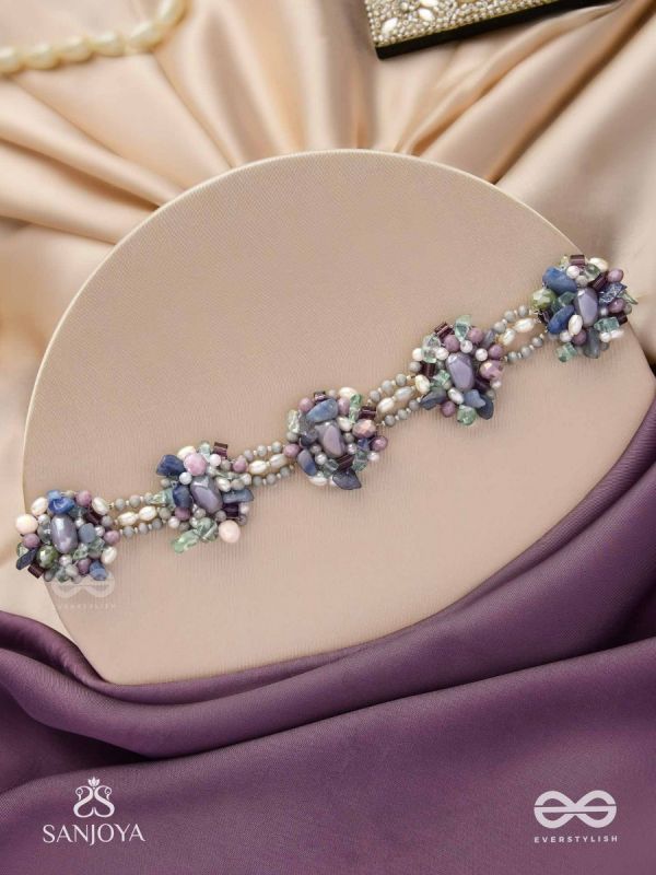 Devasesa- Remnants Of The Sea- Beads And Stones Hand Embroidered Necklace